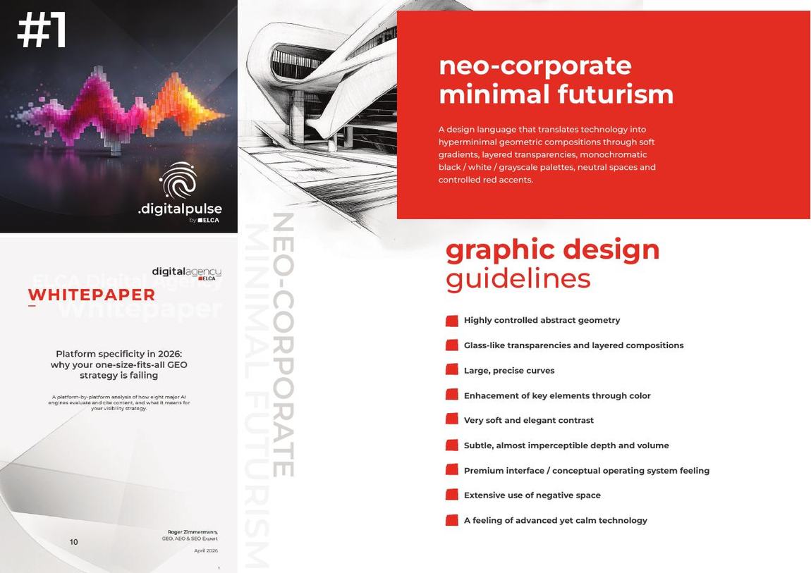 Visual language: neo-corporate minimal futurism