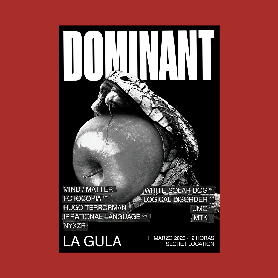 La Gula poster in red with the line-up